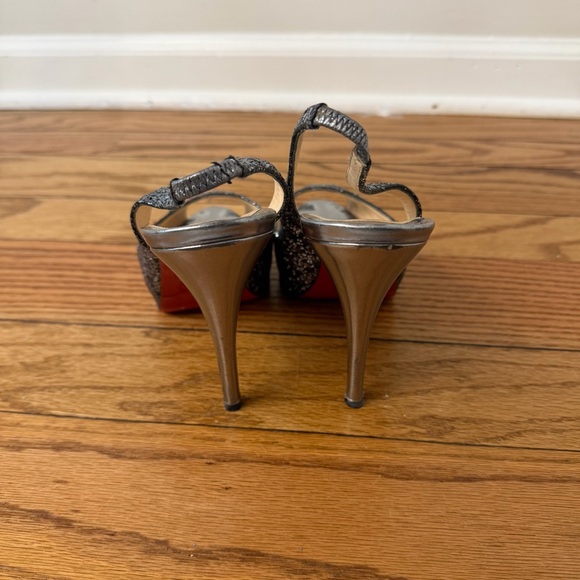 Christian Louboutin Anthracite glitter no Prive 120 sling back-Size 9 - Picture 6 of 7